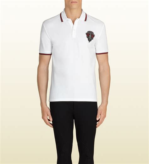 gucci white polo|white Gucci polo shirts.